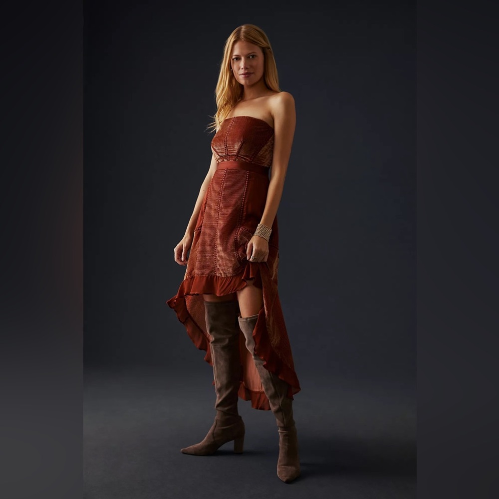 Anthropologie Velvet Asymmetrical Dress